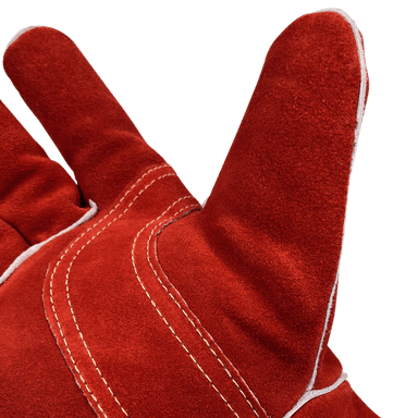 Leather Stick Welding Gloves Premium Red Side Split Cowhide 14” Stick Welders Glove - AG1270 USA Welding Supply