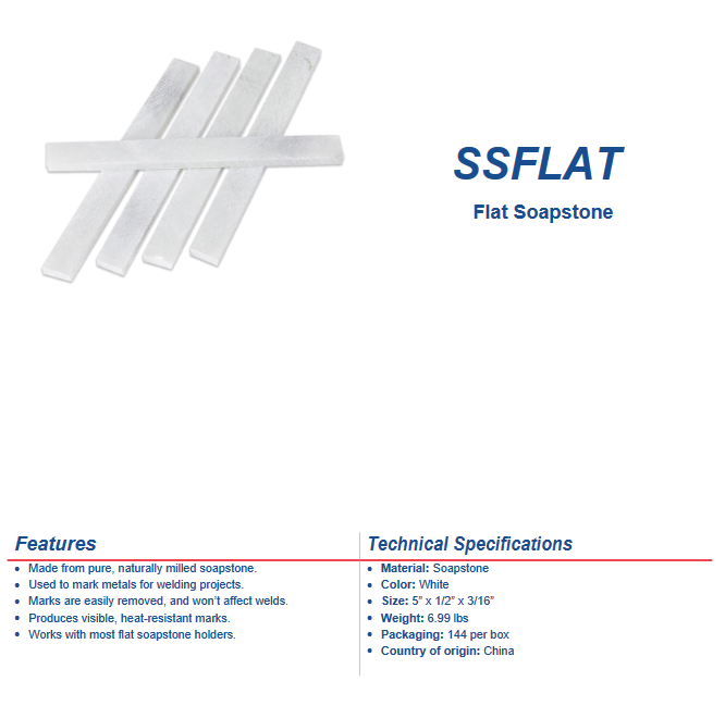 Soapstone - Chem Star Flat (5 x 1/2 x 3/16) (144 pk.) USA Welding Supply