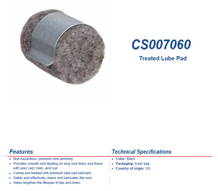 Treated Wire Lube Pad - Chem Star (6 pk.) - CS-007060 USA Welding Supply