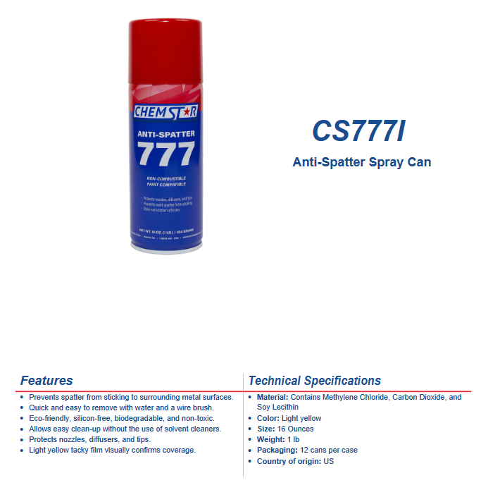 Welding Anti Spatter Spray - Chem Star (16 oz.) (case of 12) USA Welding Supply
