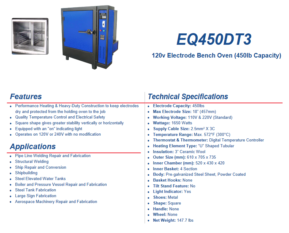Welding Electrode Rod Oven - 450-lb 110 & 220 Volt - Arc Star USA Welding Supply