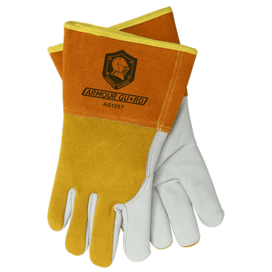 Welding Gloves - MIG - Leather with Kevlar Stitching - Top Grain Split Cowhide - Armour Guard AG-1357 USA Welding Supply