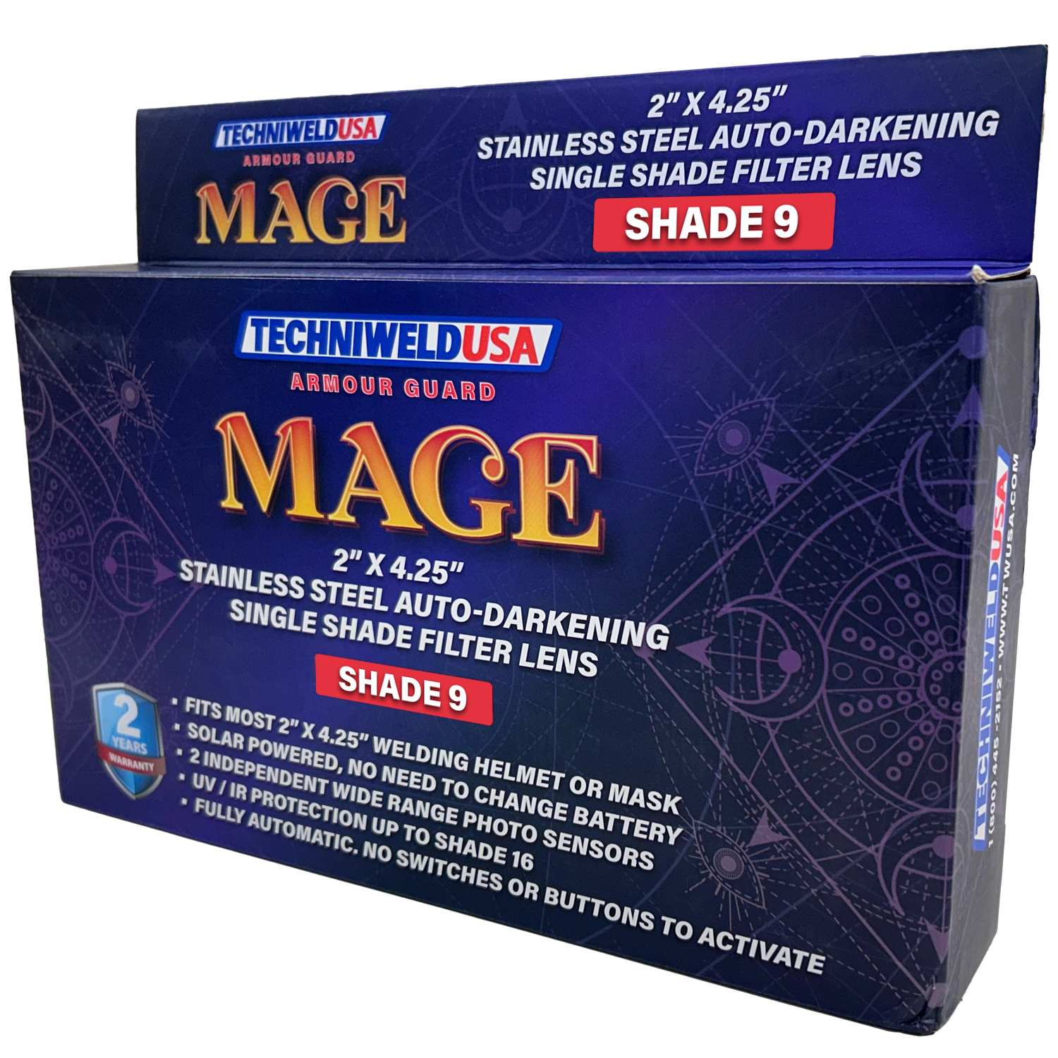 Welding Helmet Darkening Lens -Armour Guard Mage 2" X 4-1/4" Stainless Steel - welding electrodes, Grinding Disc, Welding Lens, Cutting Tip, Cutting Wheels, Flap Disc, Heating Tip, Welding Gloves, MIG Gun - Welding Helmet, Welding Wire - USA Welding Supply