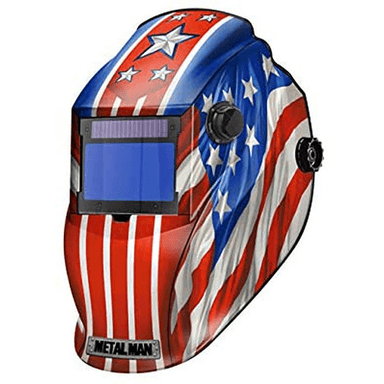 WELDING HELMET - METAL MAN Auto-darkening 9-13 Variable SDRG4 Flag - Patriotic Helmet USA Welding Supply