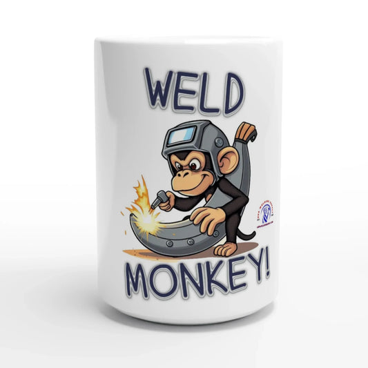 Weld Monkey Coffee Cup - 15 oz ceramic mug for welders