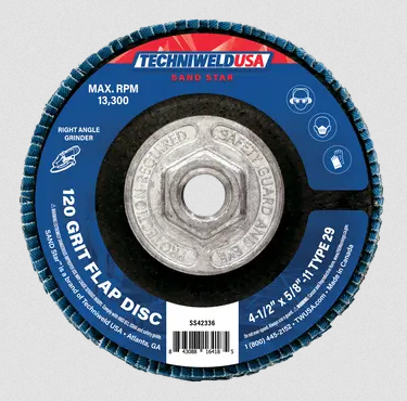 Flap Disc - 120 Grit - Type 29 - Sand Star weld and grinding